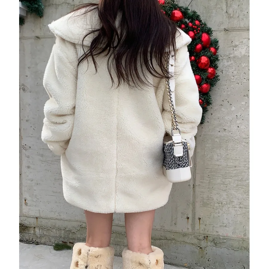 الكورية Sle المرأة شيك المتضخم هوديي طويل Sve رقيق عادية فضفاض صالح البلوز الخريف الشتاء تنوعا تصميم بسيط