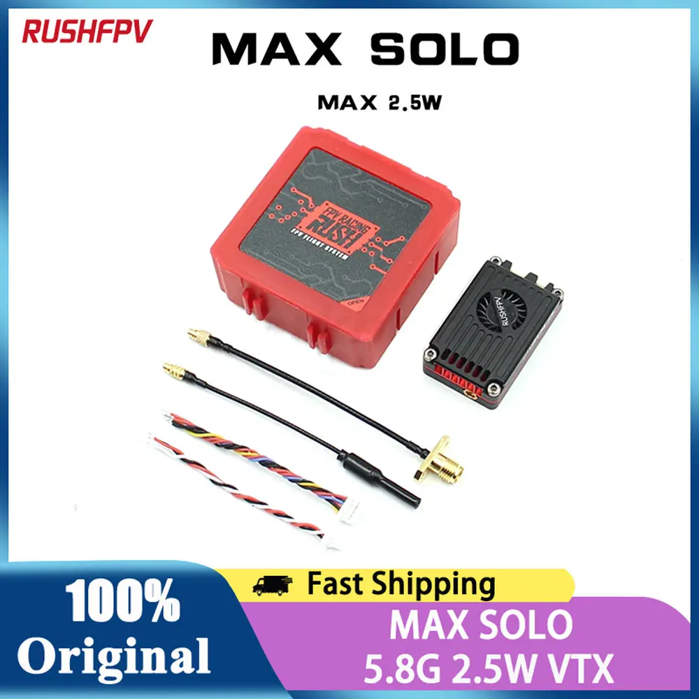 

RUSHFPV TANK MAX SOLO 5.8GHz 2.5W VTX Video Transmitter High Power 48CH Long Range With CNC Shell For RC FPV Drone Aircraft