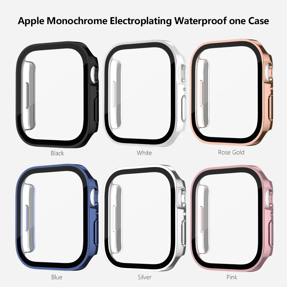 Fall + glas Für Apple Uhr ultra 8 7 49mm 45mm 41mm 44mm 40mm wasserdicht screen Protector Rand Stoßstange iWatch serie 5 SE 6 Abdeckung