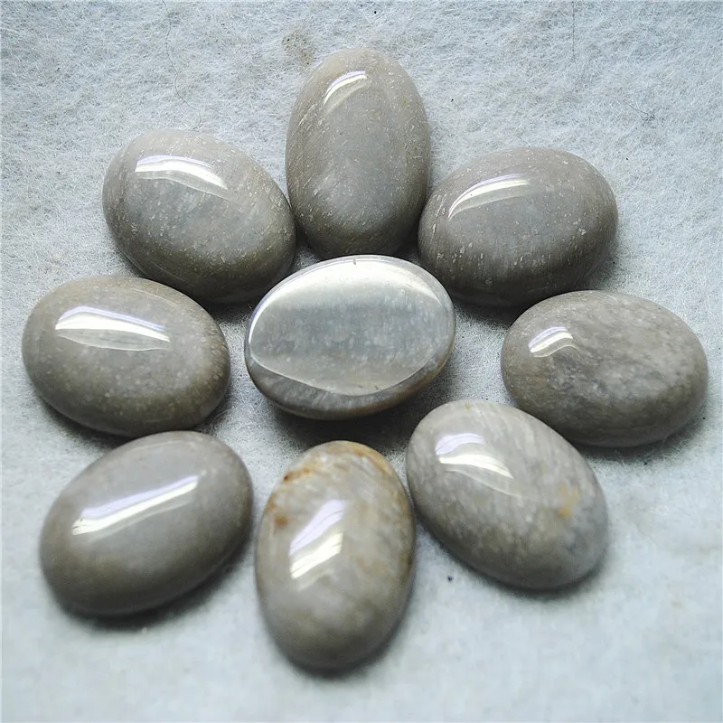 10 قطعة حجر جاسبر رمادي كبوشن 18X25 مللي متر الساخن بيضاوي الشكل للنساء دلايات المعلقات صنع جيد لديك