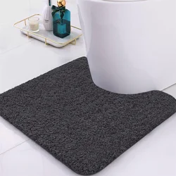 Olanly Bathroom Mat U-shap 51x61cm Shaggy Bath Rug Soft Absorbent Carpet Non Slip Thick Plush Washable Bath Mat Bathroom Shower