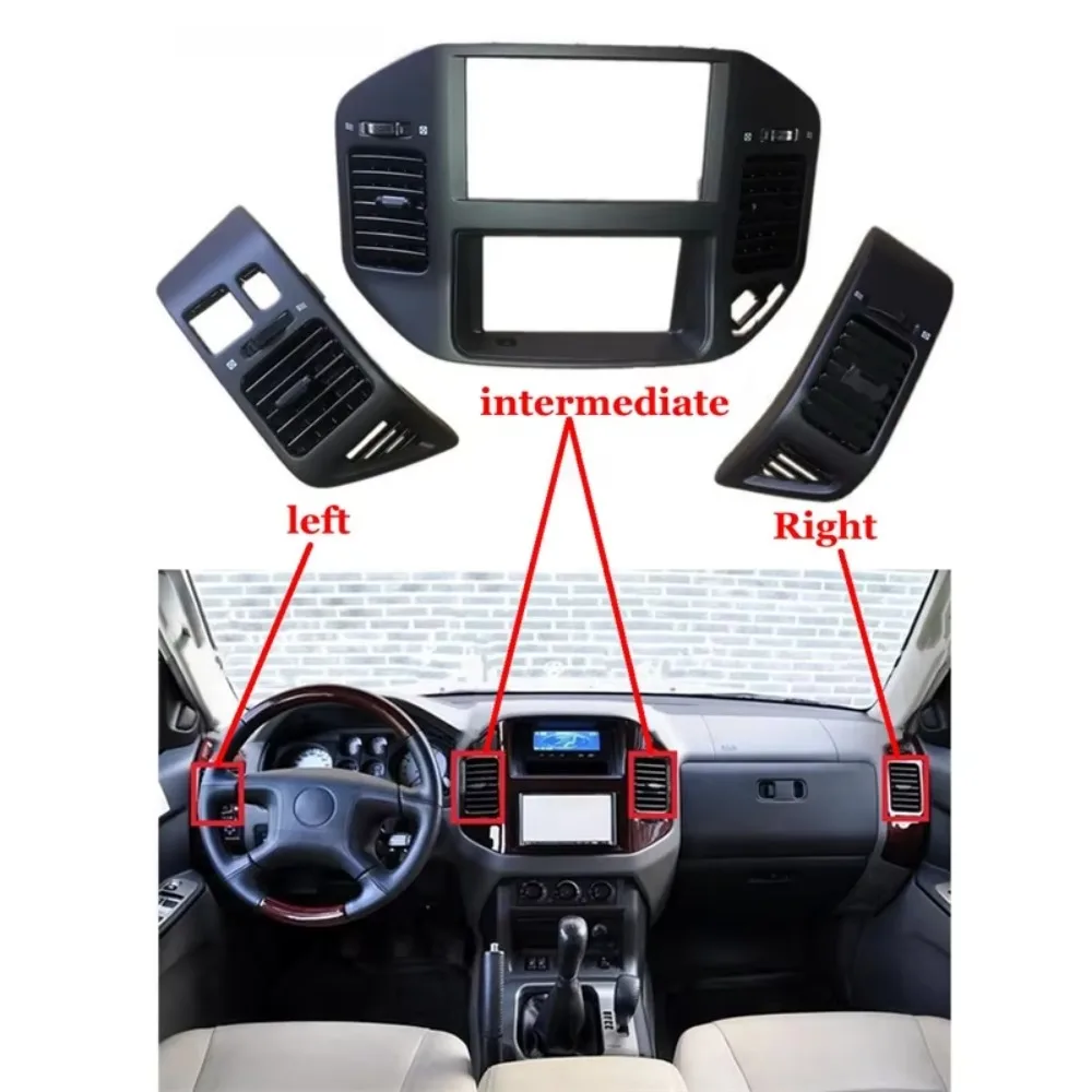 Salida de ventilación del aire acondicionado de CA del salpicadero del coche para Mitsubishi Pajero V73 V75 V77