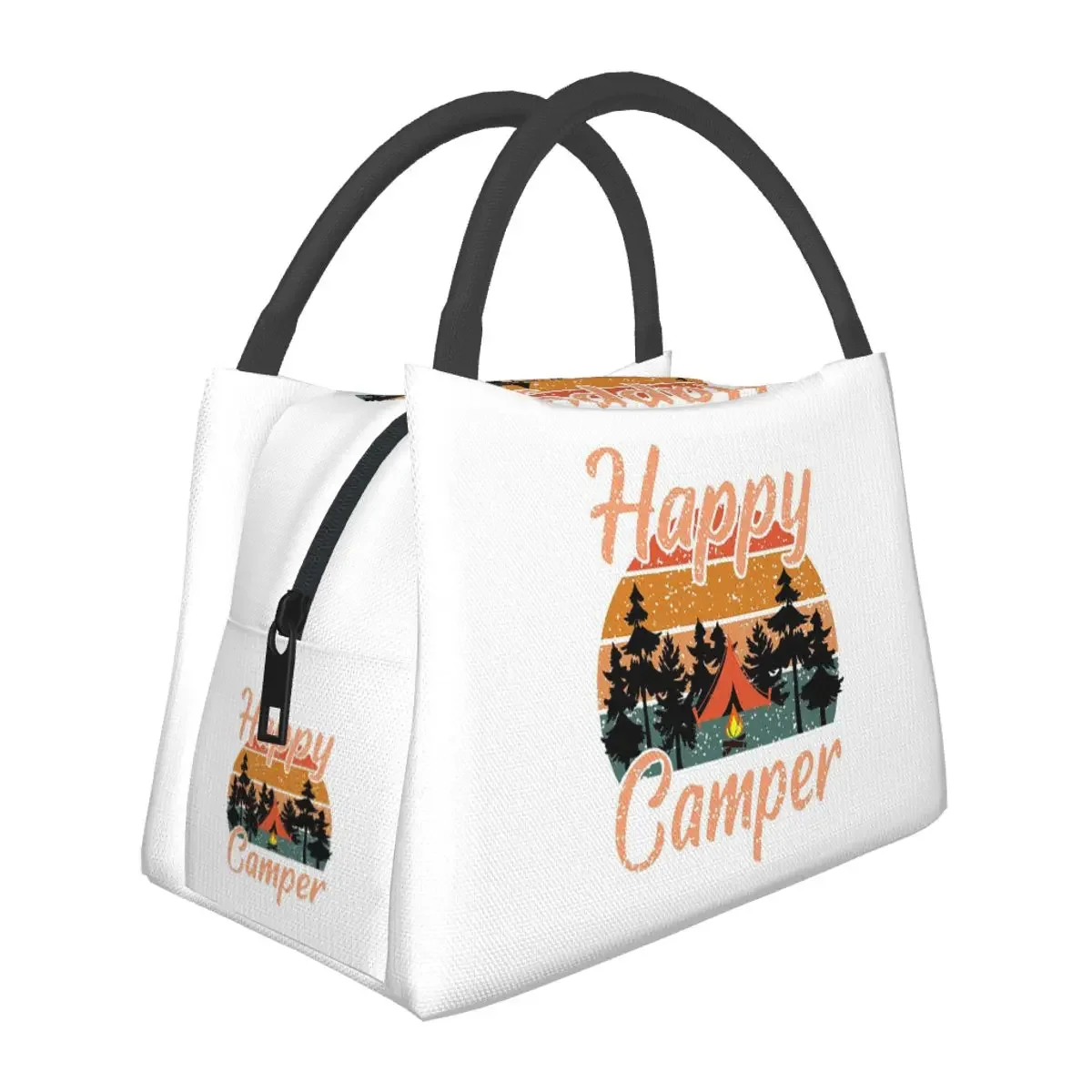 

Рубашка Happy Camper, подарок для кемперов, сумки для обеда, изолированная коробка для бенто, сумка для обеда, сумки для пикника, термосумка для женщин, детей, офиса