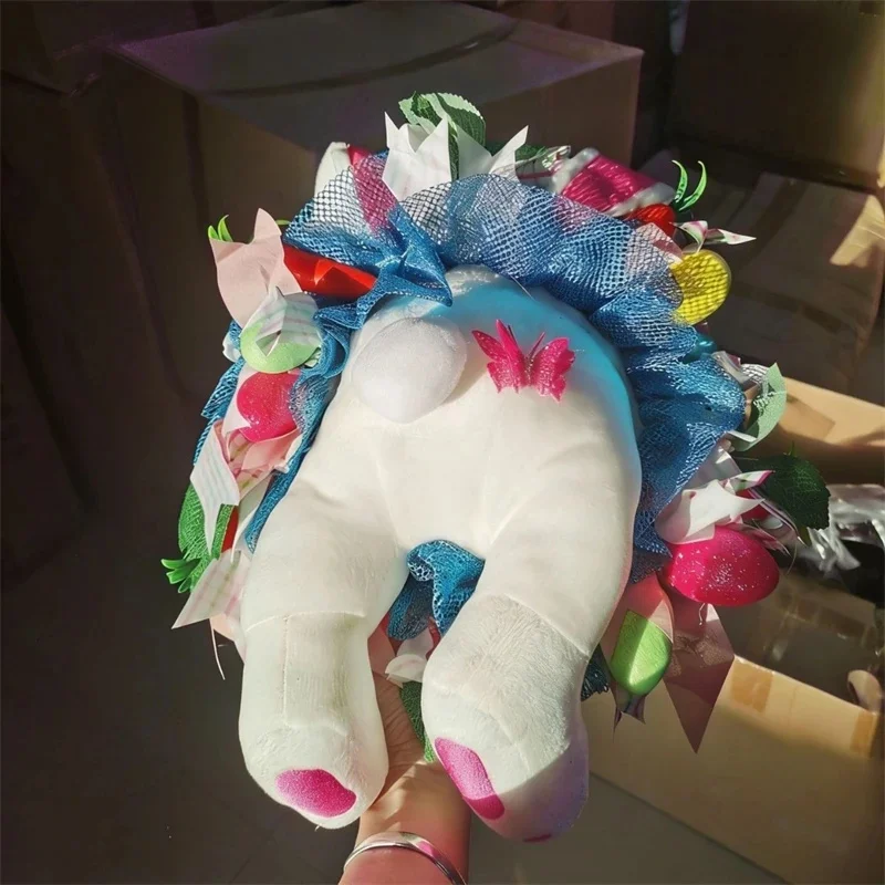 Corona de Conejito de Pascua con Flores Artificiales y Verdejos, con Cinta, para Puerta Principal, Centro de Mesa, Repisa, Decoración del Hogar para Niños y Familias, Navidad