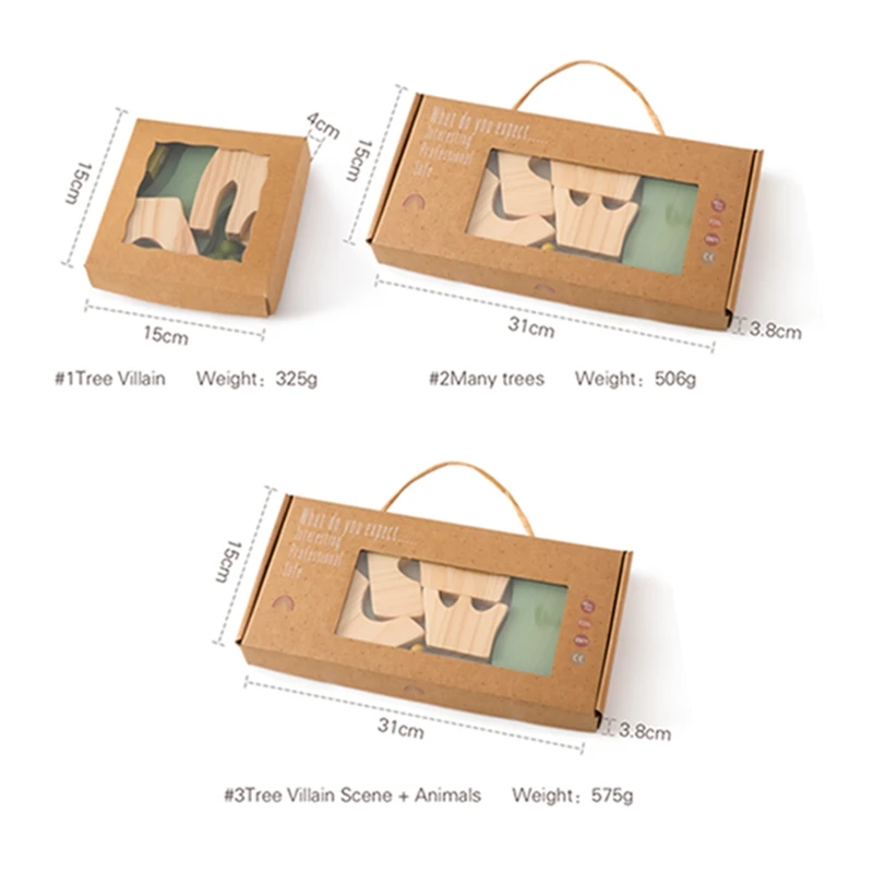 Wald Bausteine Holz Montessori Spielzeug Kreative 3D Puzzle Szene Platzierung Spiel Baby Balance Spielzeug Zimmer Dekoration Baby Geschenk – Detail 2