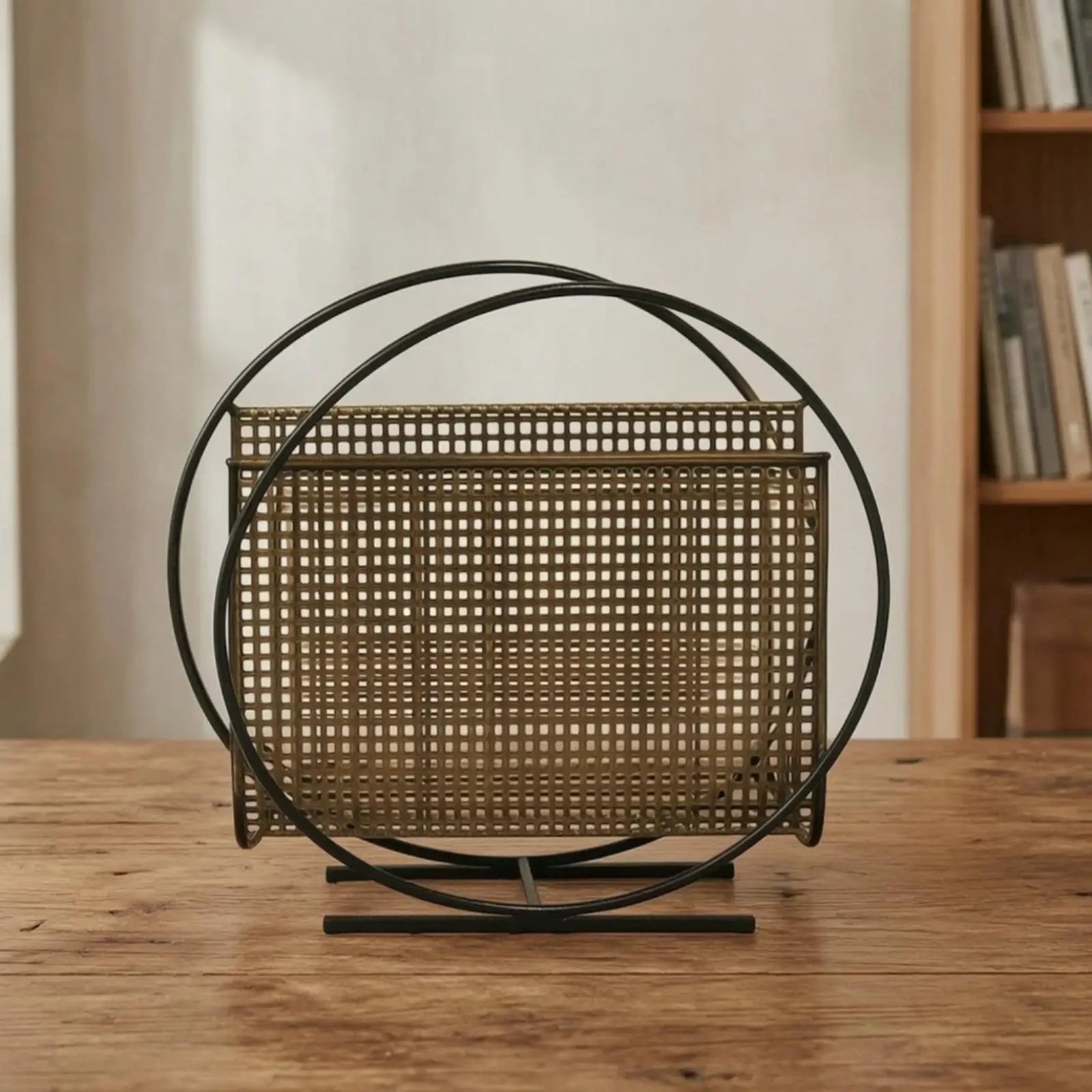 Rack with Mesh Panel Compact Metal Storage Rack Stable for Desktop