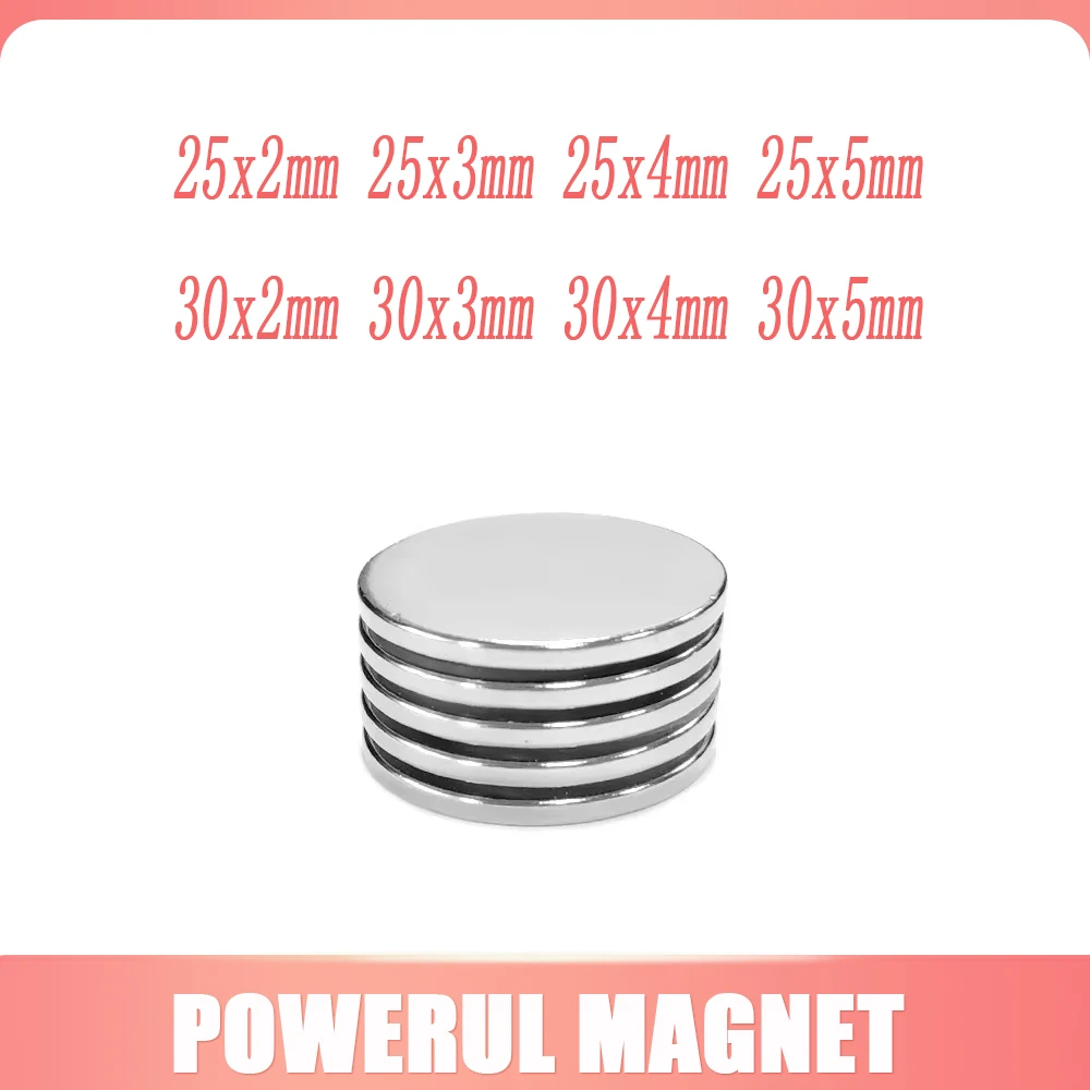 25x2 Round Powerful Magnetic Magnet 25*3mm Sheet Neodymium Magnet 25x2mm Permanent NdFeB Strong Magnets 25*2 30x2 30x3 25x33