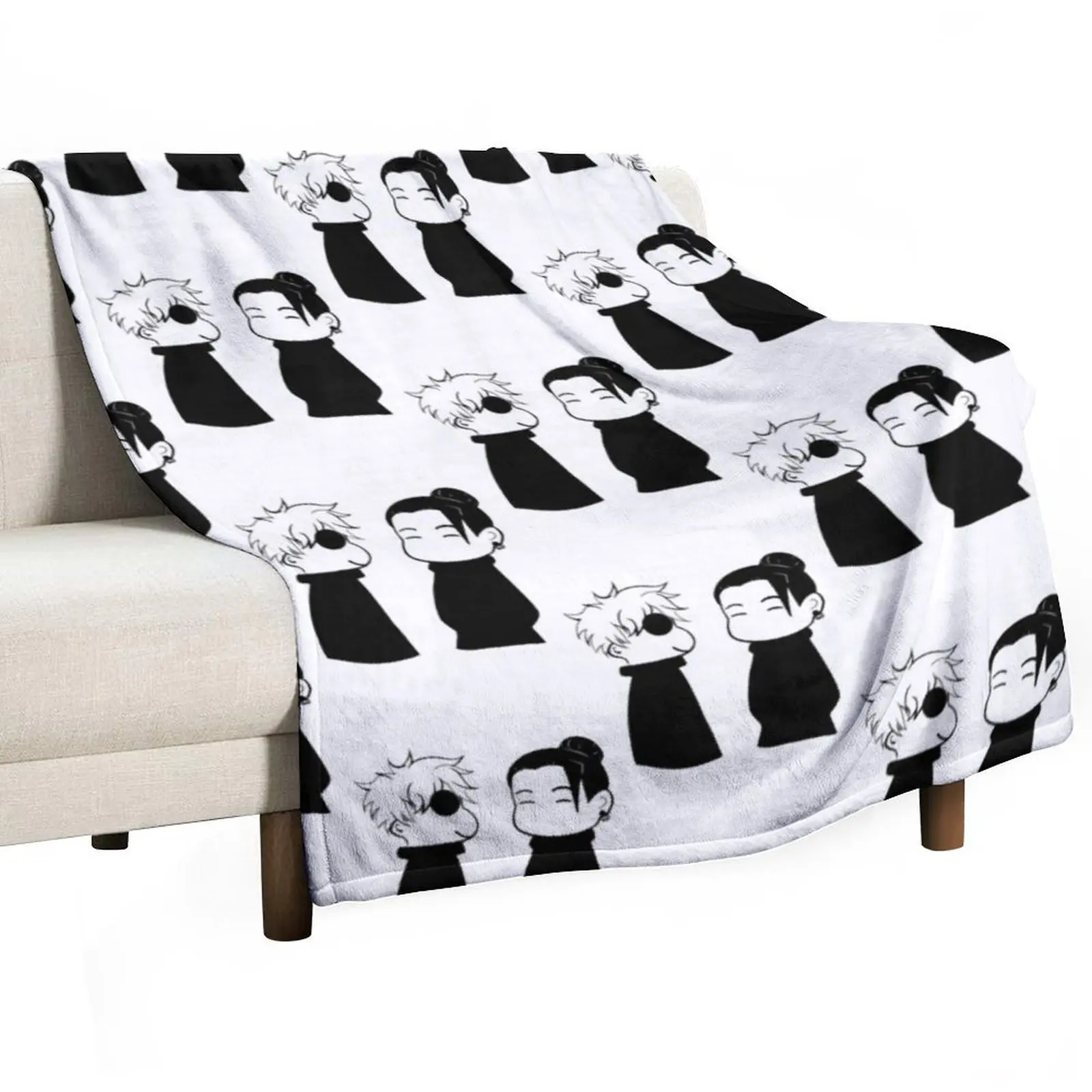 low quality geto suguru and gojo satoru Throw Blanket For Decorative Sofa Stuffeds Sofa Throw Blankets