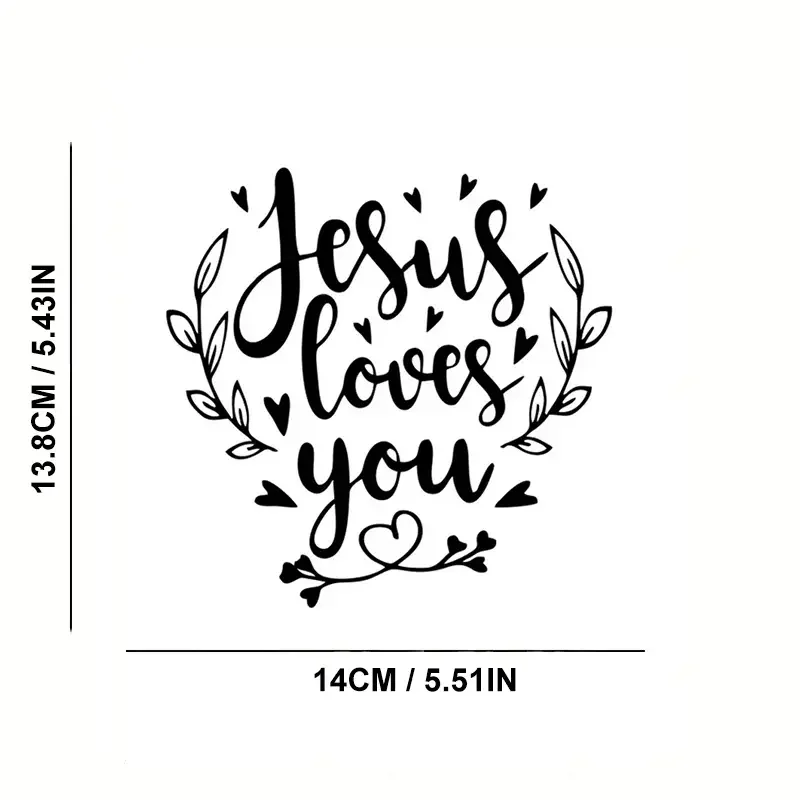 Jesus Loves You Heart Car Stickers For Laptop Water Bottle Motorcycle Vehicle Paint Window Wall Cup Toolbox Guitar Scooter Decal