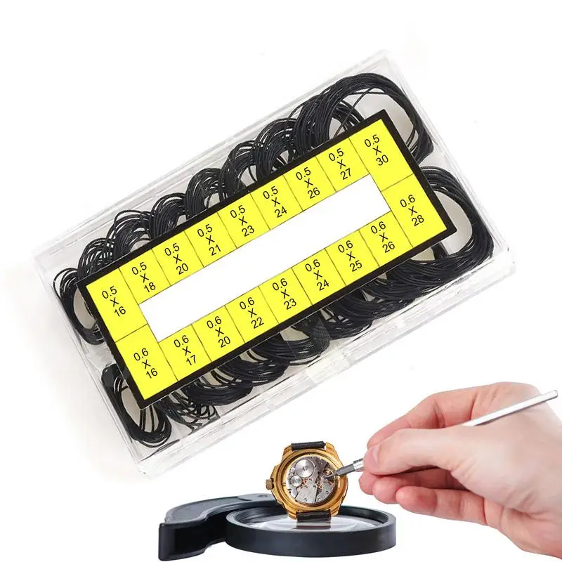 200Pcs Watch Back Case Rubber Waterproof O-Ring Gasket Repair Tools for Watchmaker Thickness 0.5Mm/0.6Mm High End Boxed