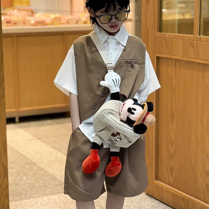   Disney New Cartoon Mickey High Quality Bag High-appearance-level Ins Style Cute Fashion Camping Crossbody Bags Travel Backpa