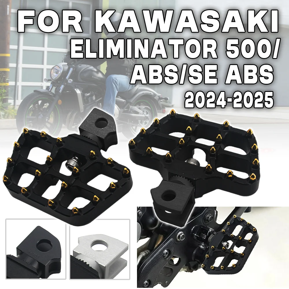 

2024 Front FootPegs For KAWASAKI ELIMINATOR 500 SE ABS Eliminator500 Foot Rest Aluminum Rotatable Footrest Kit Motorcycle Parts