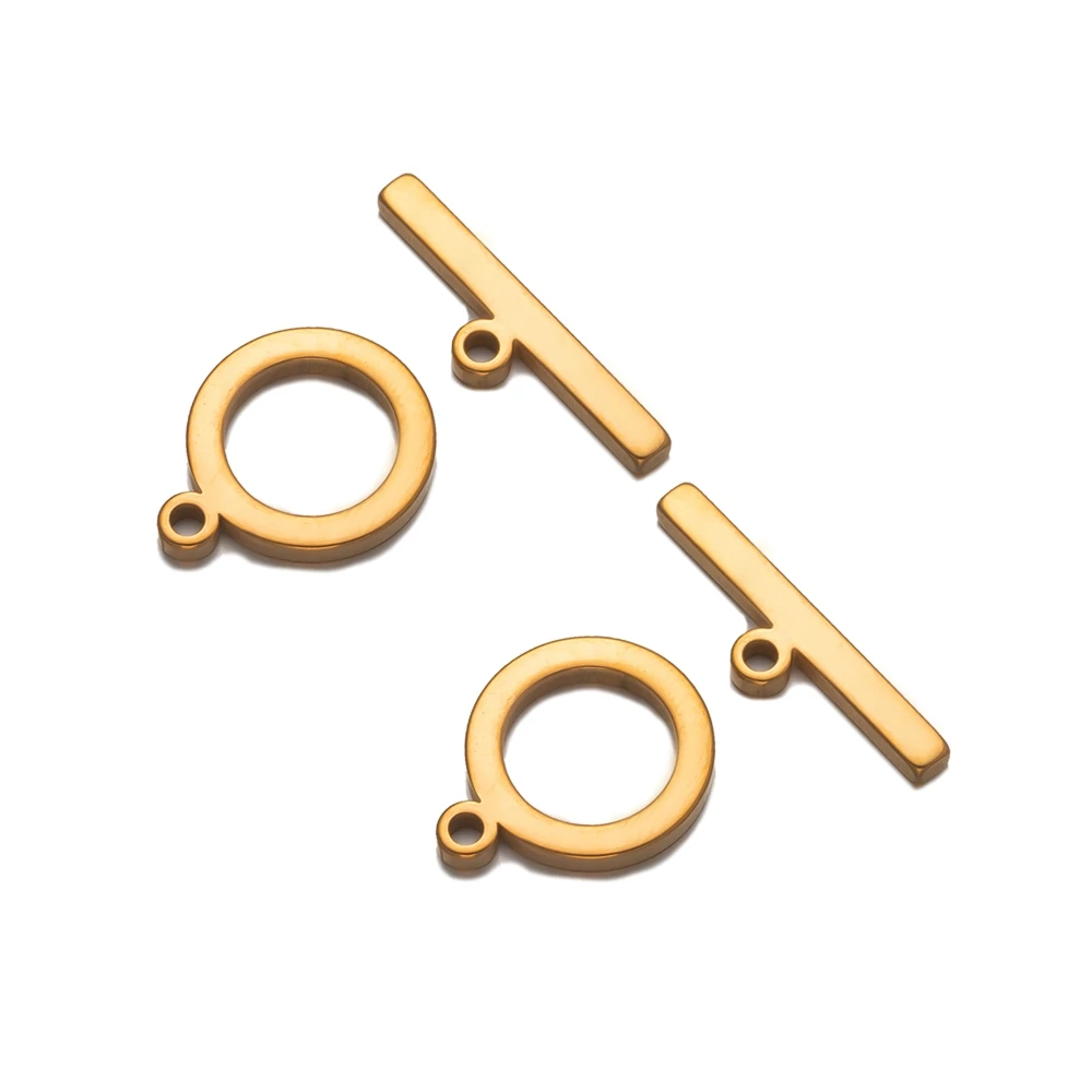 5sets Stainless Steel Gold OT Clasps Bracelets Toggle Hook Connectors for Jewelry Making DIY Necklace Bracelet Supplies No Fade