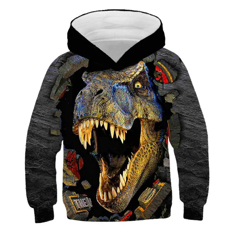 Sudadera con capucha, Jurassic Park 3D Impreso Animal Dinosaurio Deportes y Fitness Otoño e Invierno Sudadera de calle de moda