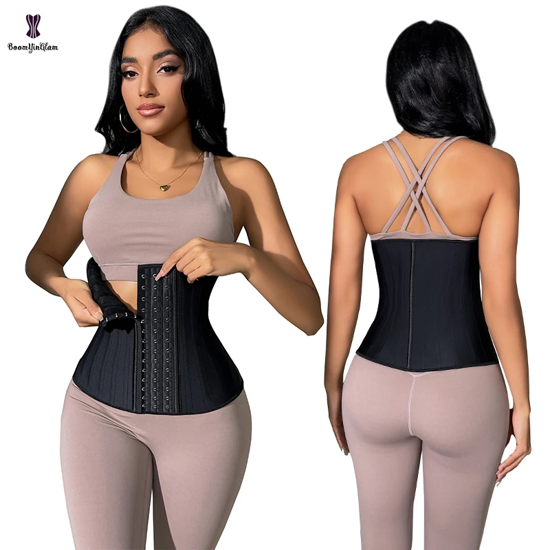 Plus Size Waisttrainer Belt Ann Chery Fajas Colombianas Girdle 25 Spiral Steel Boned Latex Corset Woman With 3 Hook