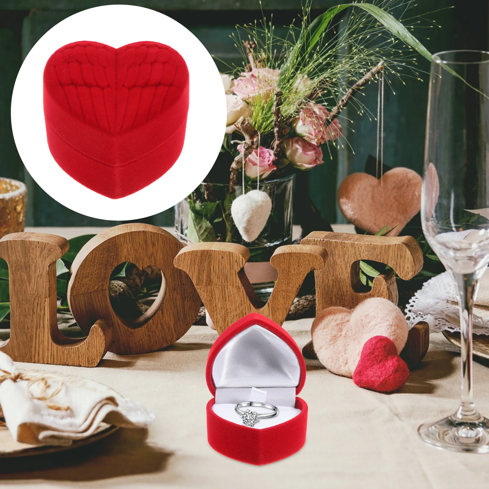 

Коробка для колец в форме сердца, футляр для ювелирных изделий, гладкая текстура, обручальное предложение, держатель для колец, подарочная коробка, подарочные коробки для ювелирных изделий