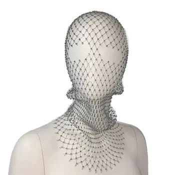Zircão Turbante Chapéu para Cabelo Snood Net, Crystal Head Cover, Rhinestone Mesh Veil, Diamante Headwrap, Fishnet Headhood