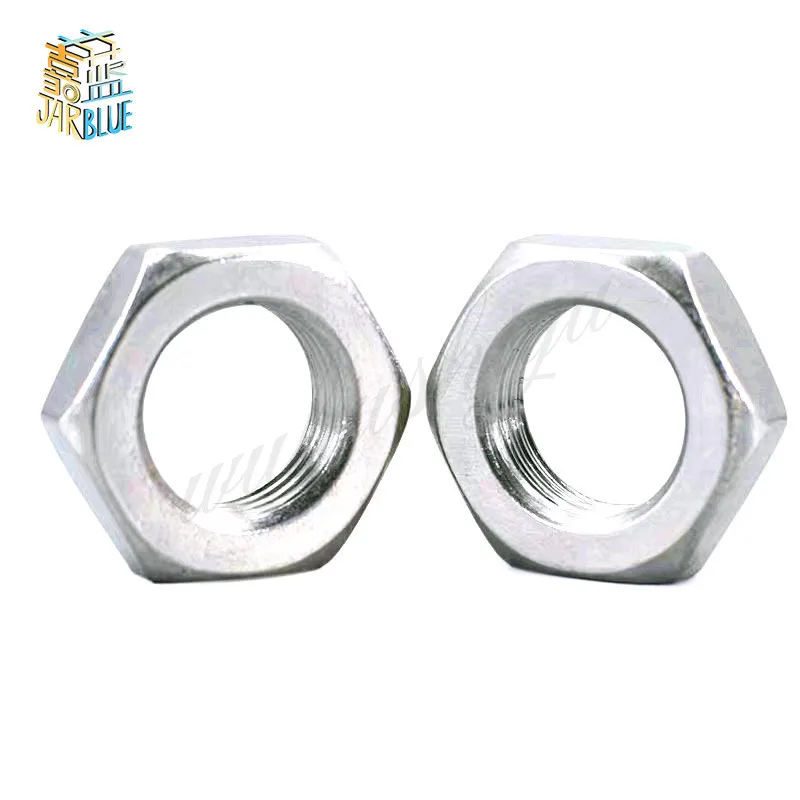 5-10 Buah Benang Halus M6 M8 M10 M12 M14 M16 Pitch 0.75/1/1.25/1.5 304 A2 Stainless Steel Flat Hex Hexagon Thin Jam Nut DIN439