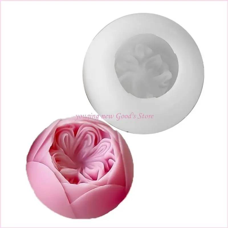 

57QA Silicone Rose Mold Crafting Mold Moulds Flower Craft Mould Silicone Texture Handmade Supplies for Candle