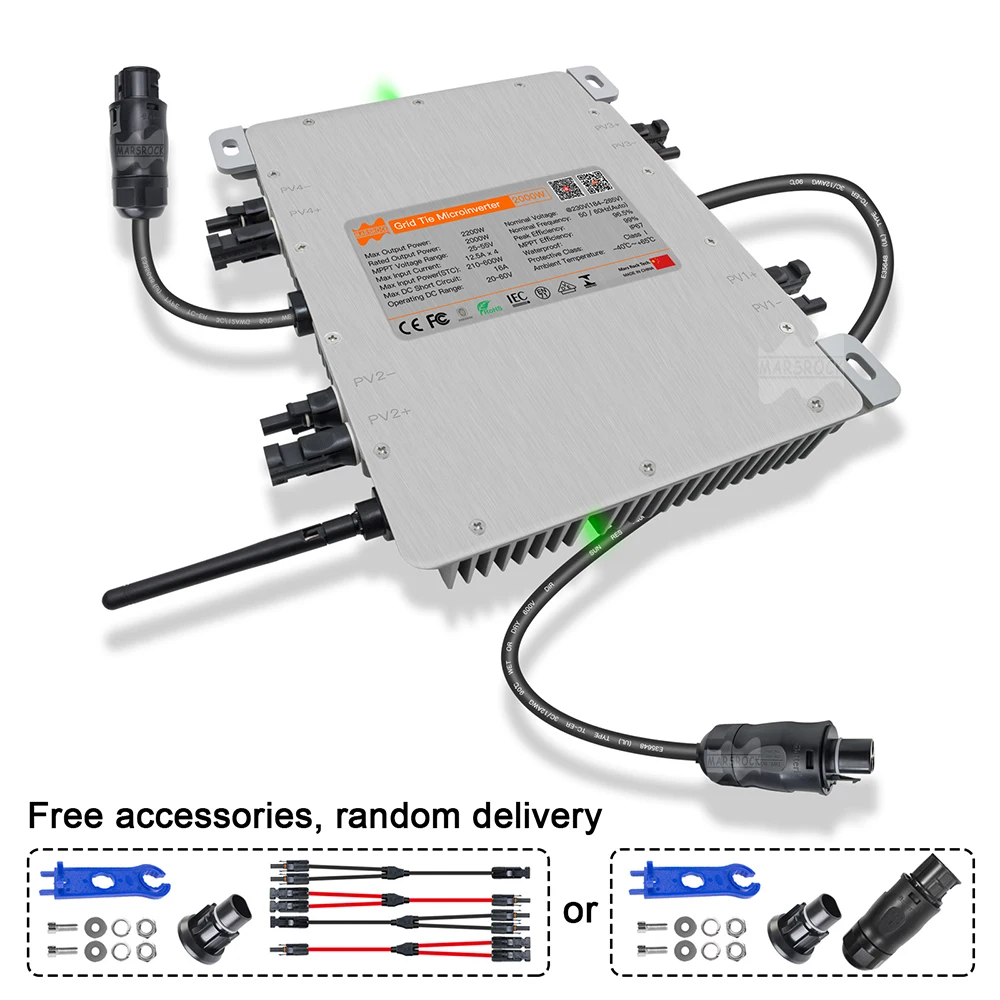 2000W Deye Grid Tie Microinverter DC20V -60V to AC 80-265V With Smart WiFi Function Grid On Converter for 4PV Panels