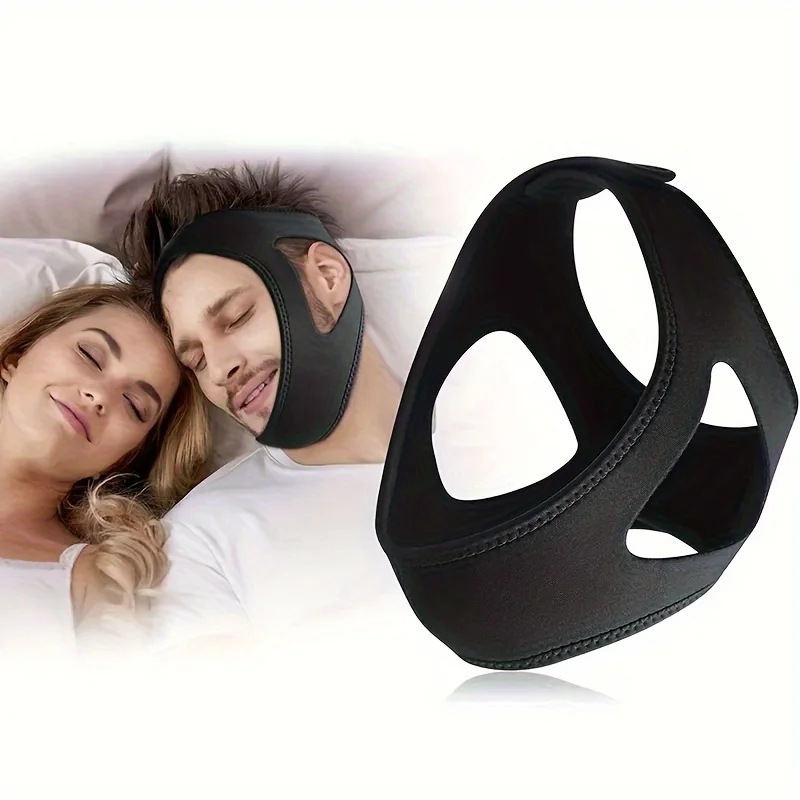 1pc Premium Anti-Snore Chin Support Strap -Guarantees Serene Sleep, Adjustable Triangle Design, Comfortable Chin Rest for Snore-