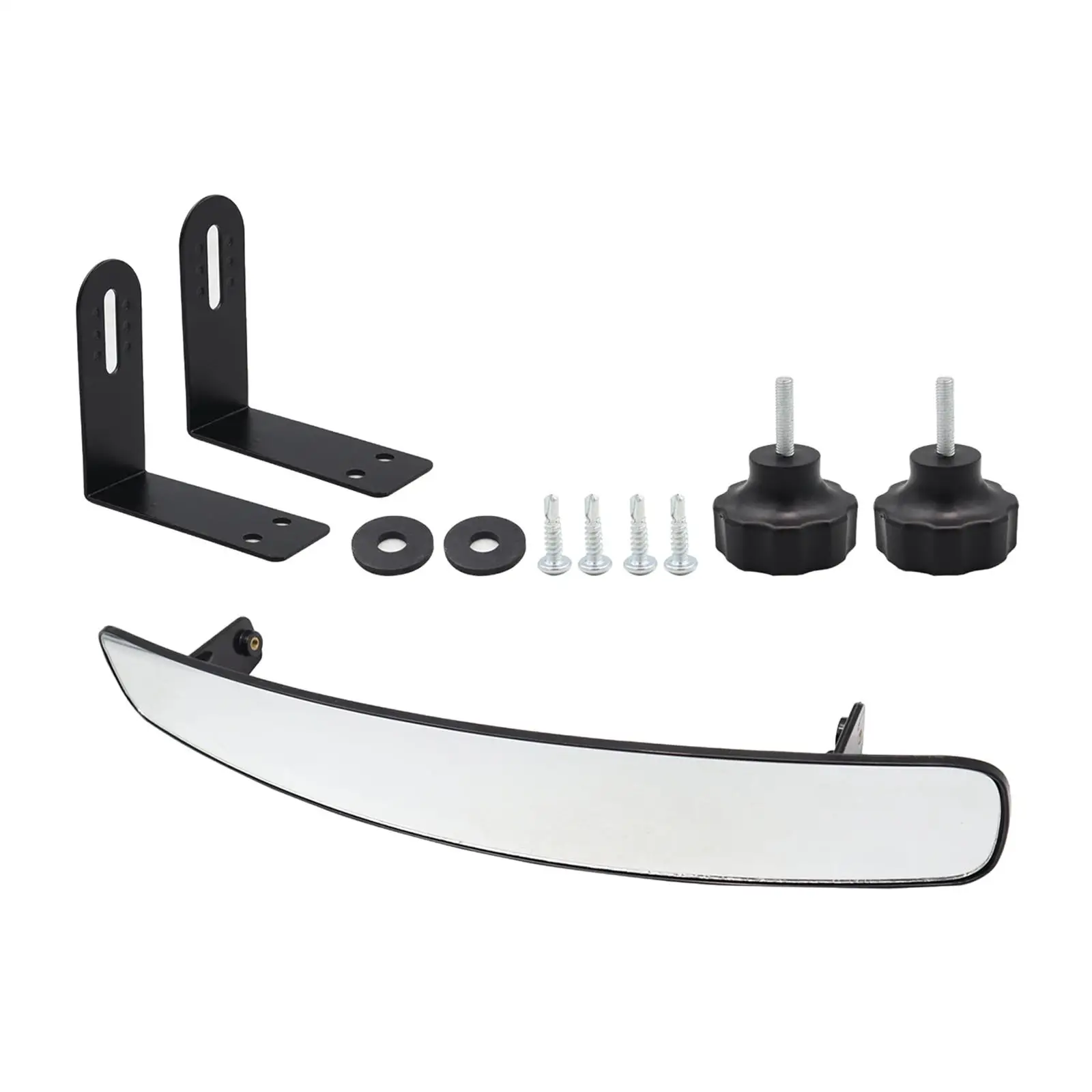 Black Golf Cart Rear View Mirror Easy Installation 60x428mm Accessory Golf Cart