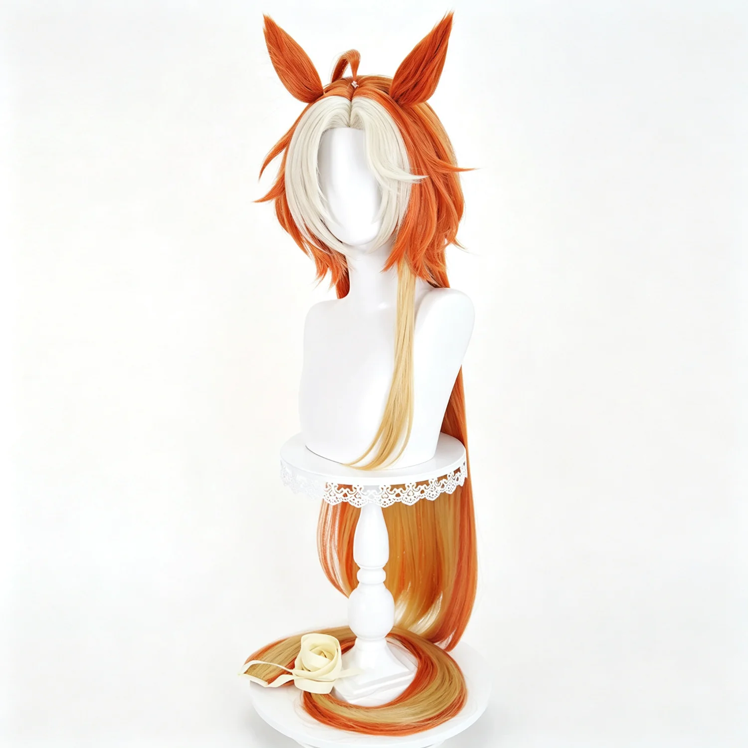 Game Umamusume Pretty Derby Orfevre Cosplay Wig Ear Accessory Scalp Top Ears Tail For Halloween Comicon Party Adult Women Men