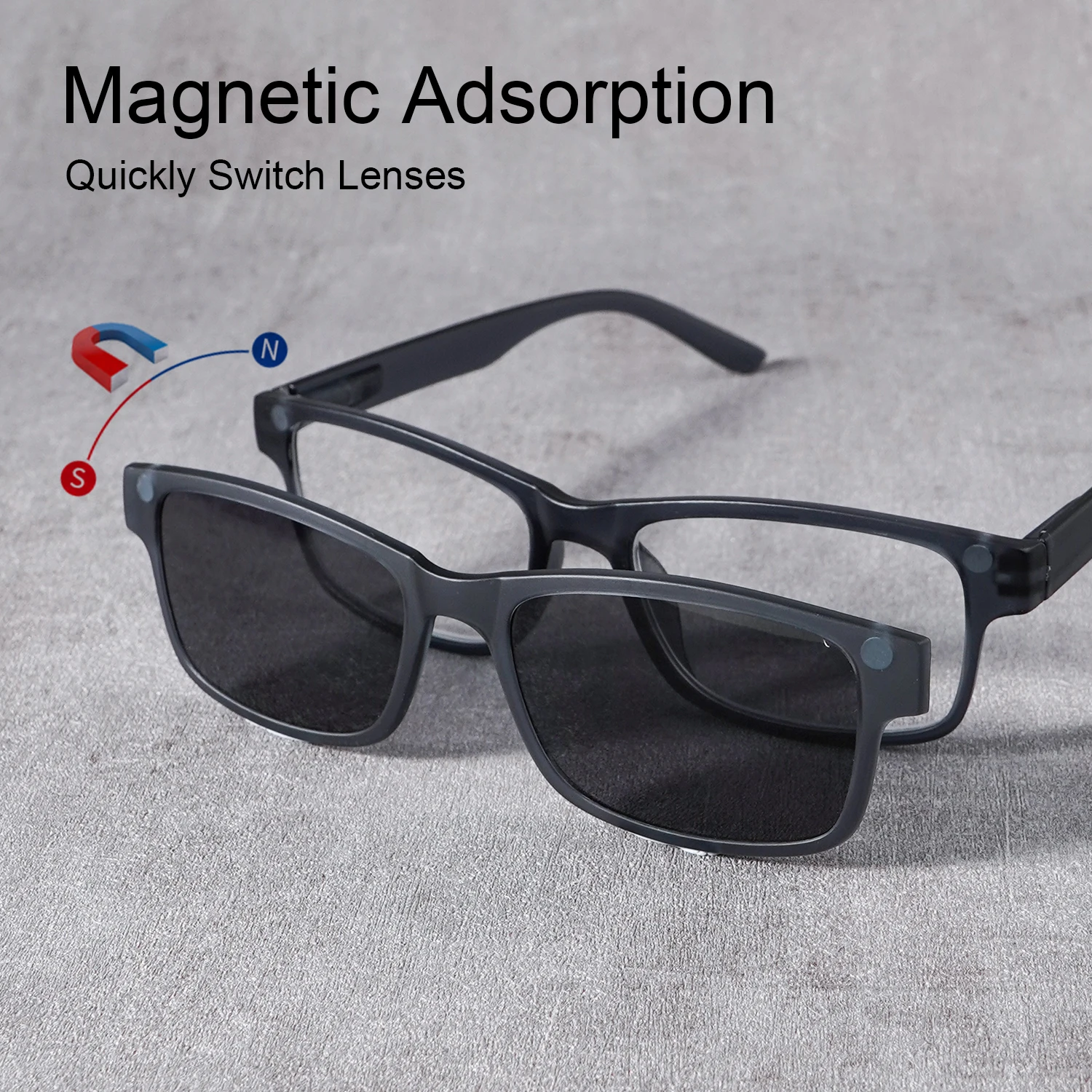 2-in-1 Magnetische Getönte Linsen & Lesebrille, Magnetische Sehenschutz-Lesebrille – Detail 3