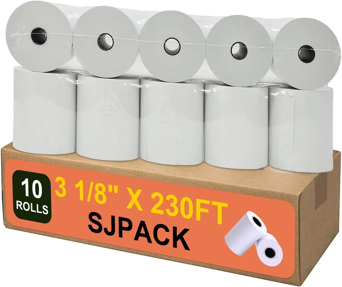 

Thermal Paper Rolls 3 1/8 x 230ft for POS Receipts, Compatible with TM-T88 T-20 T-90 SRP-350 370