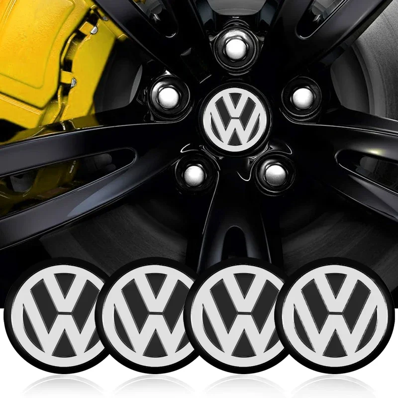 56mm Wheel Center Cap Hub Covers Badge Sticker Accessories For Volkswagen T-ROC Polo Tiguan Passat Golf Touareg Magotan Amarok