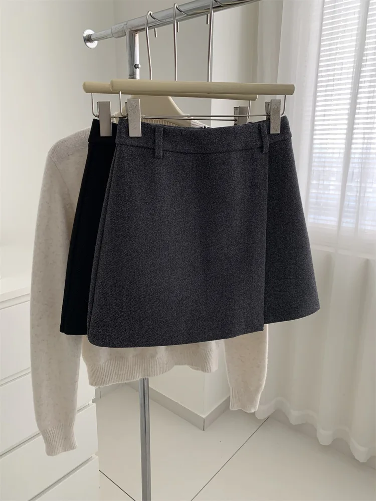 

Изысканная юбка Изолированные микро-мини-юбки с высокой талией Шикарная толстая плиссированная юбка в стиле ретро Ультрауютная юбка на подкладке из шерпы