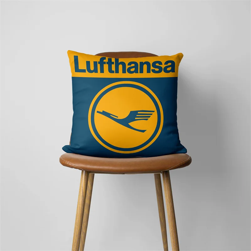 Lufthansa Logo Pillowcase for Car, Pillow Case, Cover, Sofa, Chair, Cushion, Car, 236