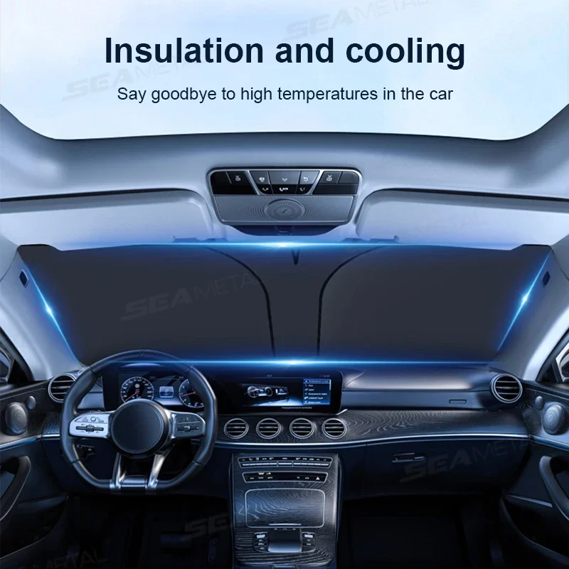 Car Windshield Sun Visor UV-Reflective Sun Shade Cooling Sun Protection Cover Summer Heat Shield Car Privacy