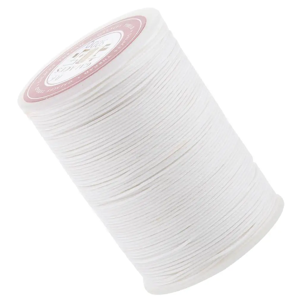 Handwork Wax String 0.6mm White Polyester Cord for Leathercraft Craft Supplies Handmade Accessories and Jewelry