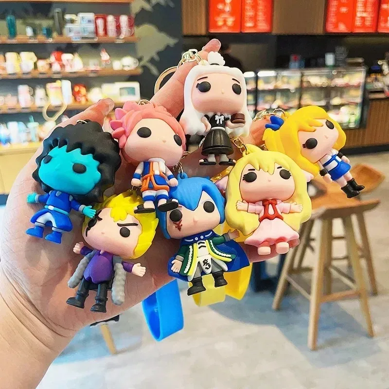 لطيف سيارة مفتاح سلسلة أنيمي الجنية الذيل المفاتيح ناتسو رمادي لوسي ارزا سلاسل المفاتيح النساء قلادة أصدقاء زوجين بالجملة كيرينغ الهدايا