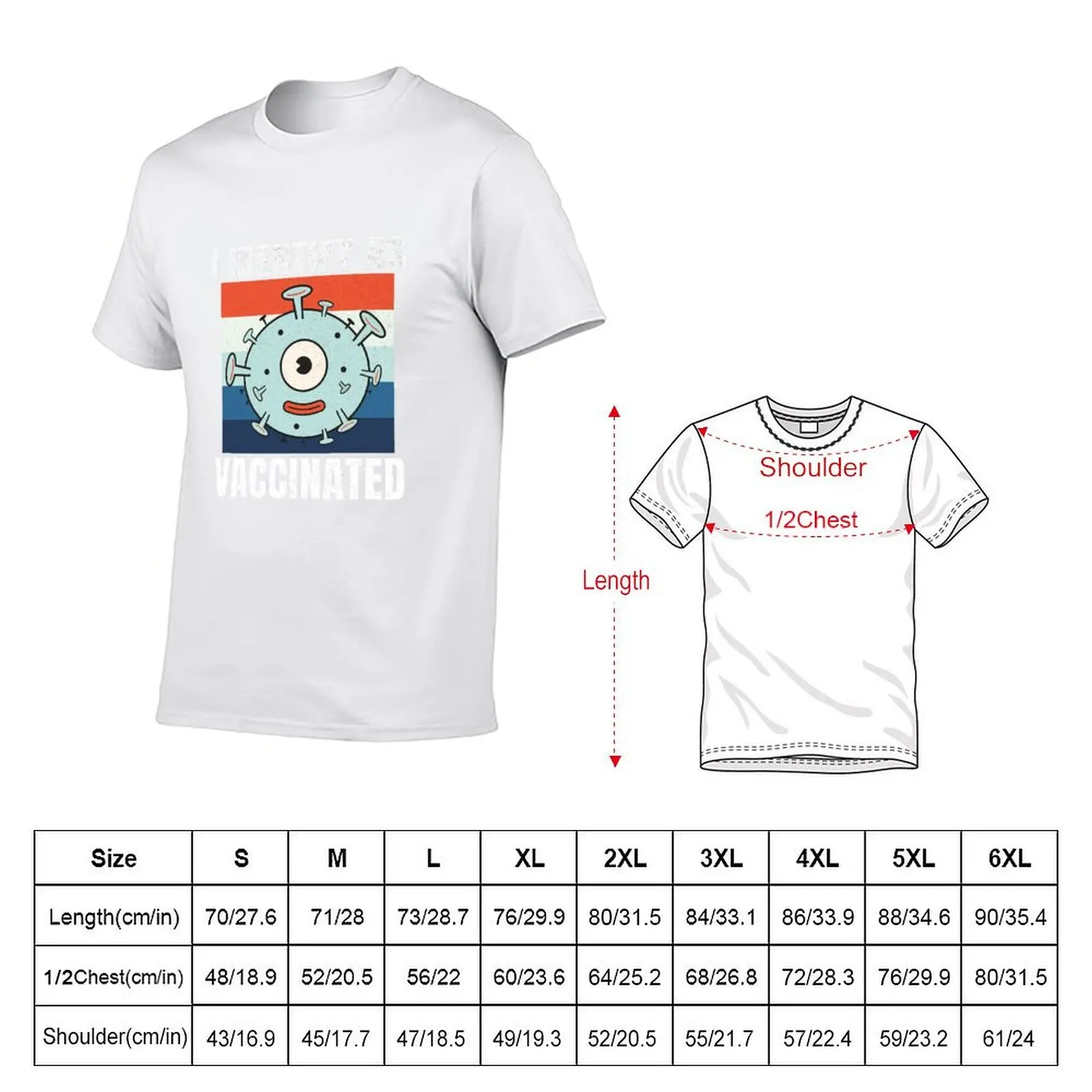 I Identify As Vaccinated T-Shirt man t shirt designer man t shirts cotton T-Shirt