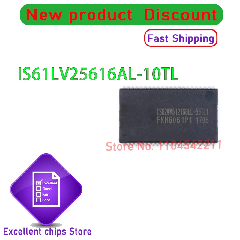 1 قطعة/الوحدة IS61LV25616AL-10TLI IS61LV25616AL-10TL IS61LV25616-12T IS61LV25616-10T