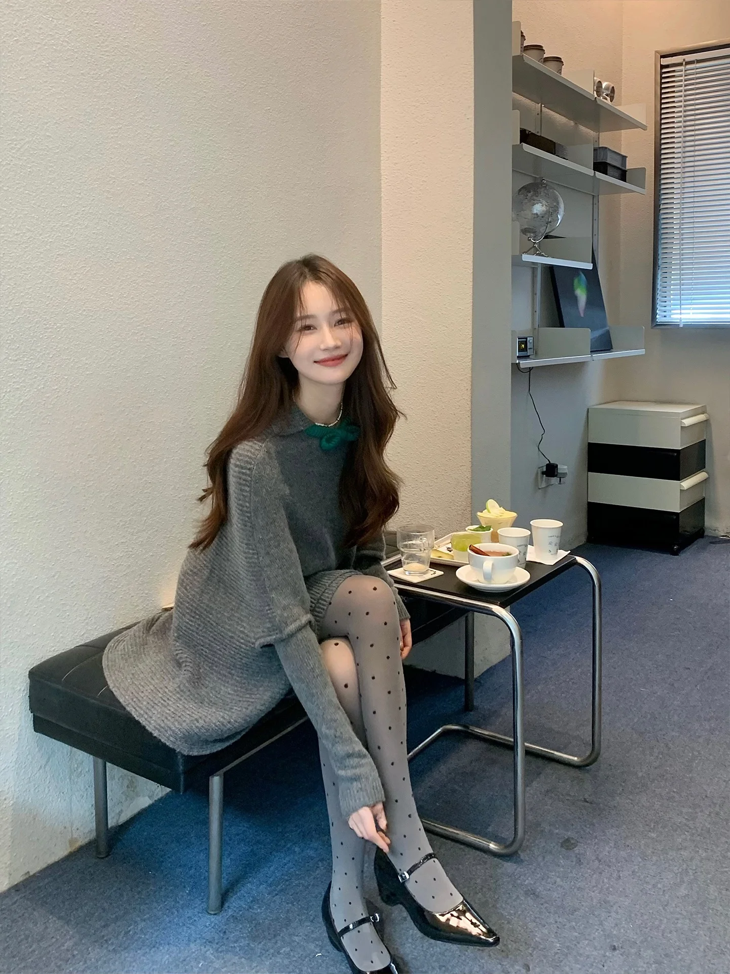 

Scarlett ey Color Blo Knot Шерстяное вязаное пальто Топ и f Юбка Комплект повседневного свободного покроя Длинный све круглой Ne