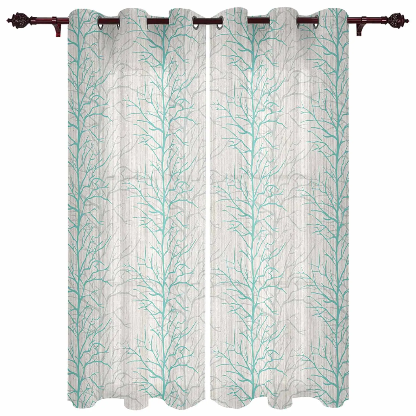 Overlay Of Tree Branch Loop Diagram Modern Curtains for Living Room Home Decoration Hotel Drapes Bedroom Window Treatments