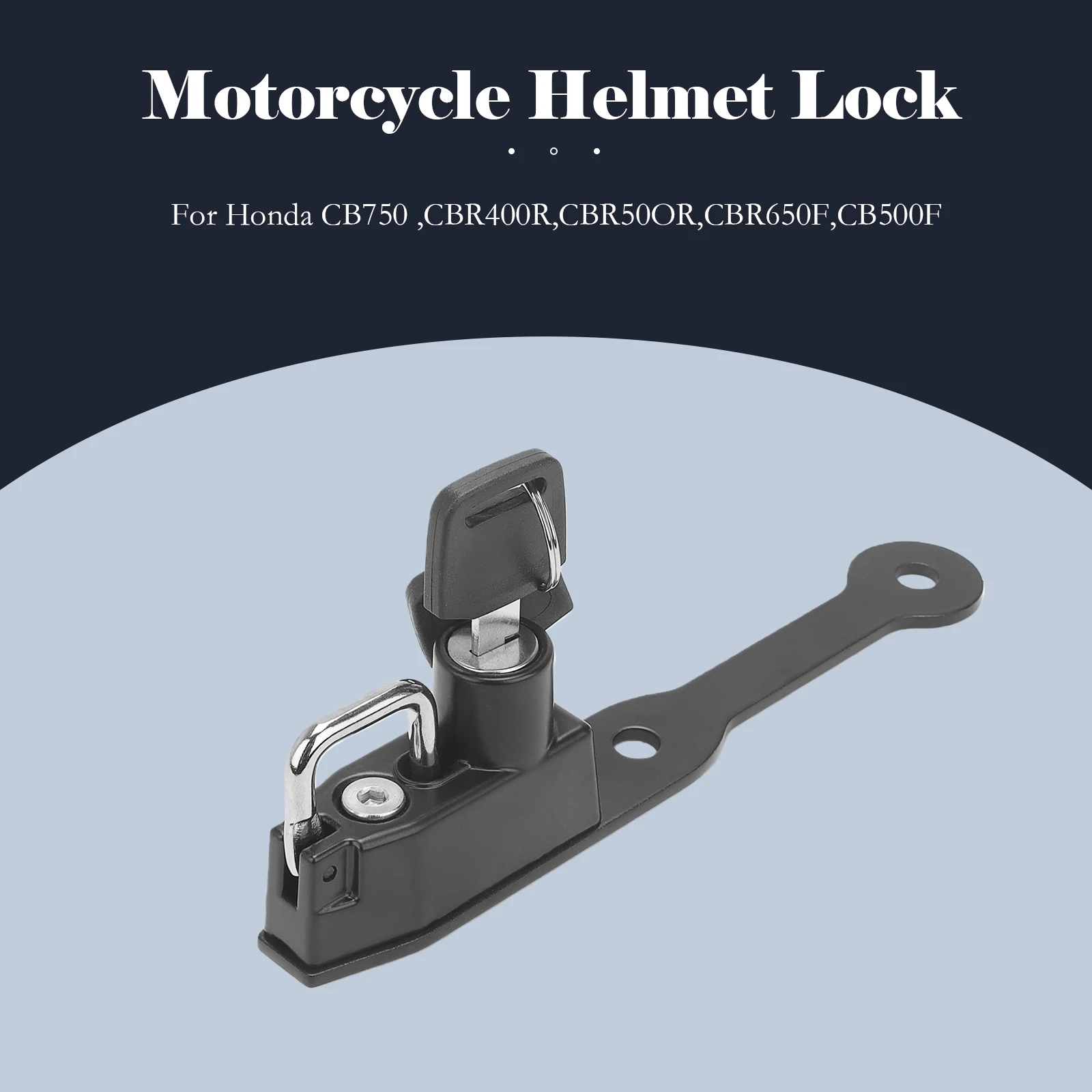 Motorcycle Helmet Lock Mount Hook 2 Keys Aluminum Locking For Honda CB750 CB 750 Hornet 2023- CBR400R CBR500R CBR650F CB650F
