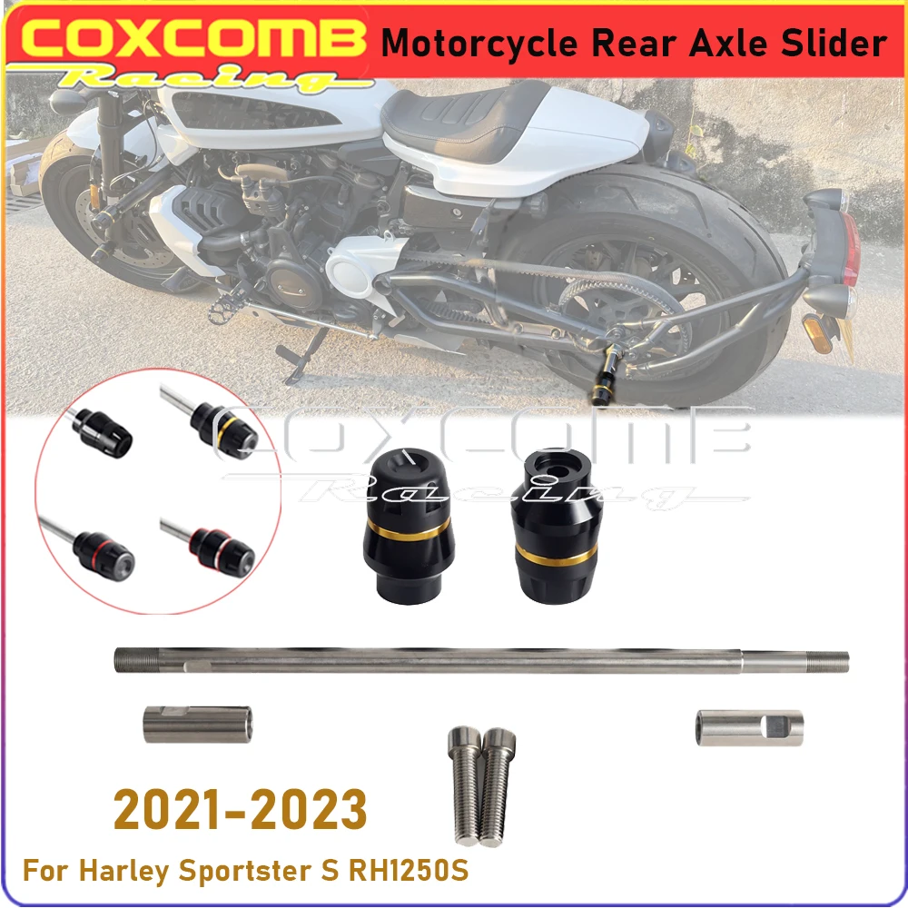 

1 Set Motorcycle Rear Axle Fork Wheel Slider Falling Protector Holder Guard Crash Bar For Harley Sportster S RH1250S 2021-2023