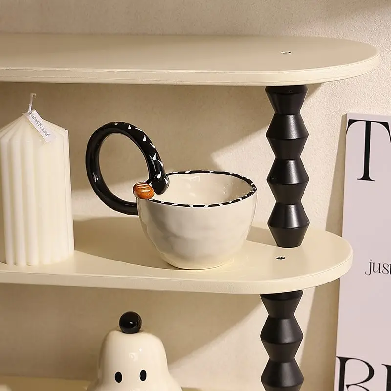 Elegant Stylish Creative Ceramic Mug with Unique Niche Design for Women Office Breakfast Coffee Tea Cup High Value Home Decor