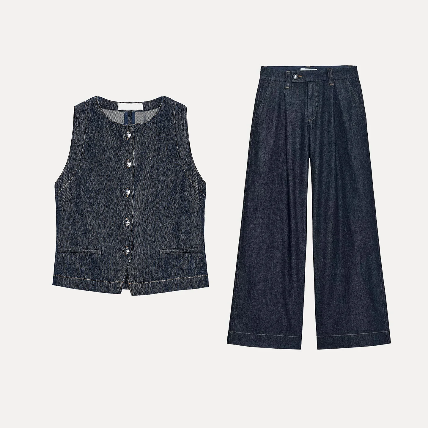 Slim Fit Denim Vest 2025 Autumn New Women's Sle Z 3777225 Jeans 3777223 Casual High Waist mid Stretch Chinese Production