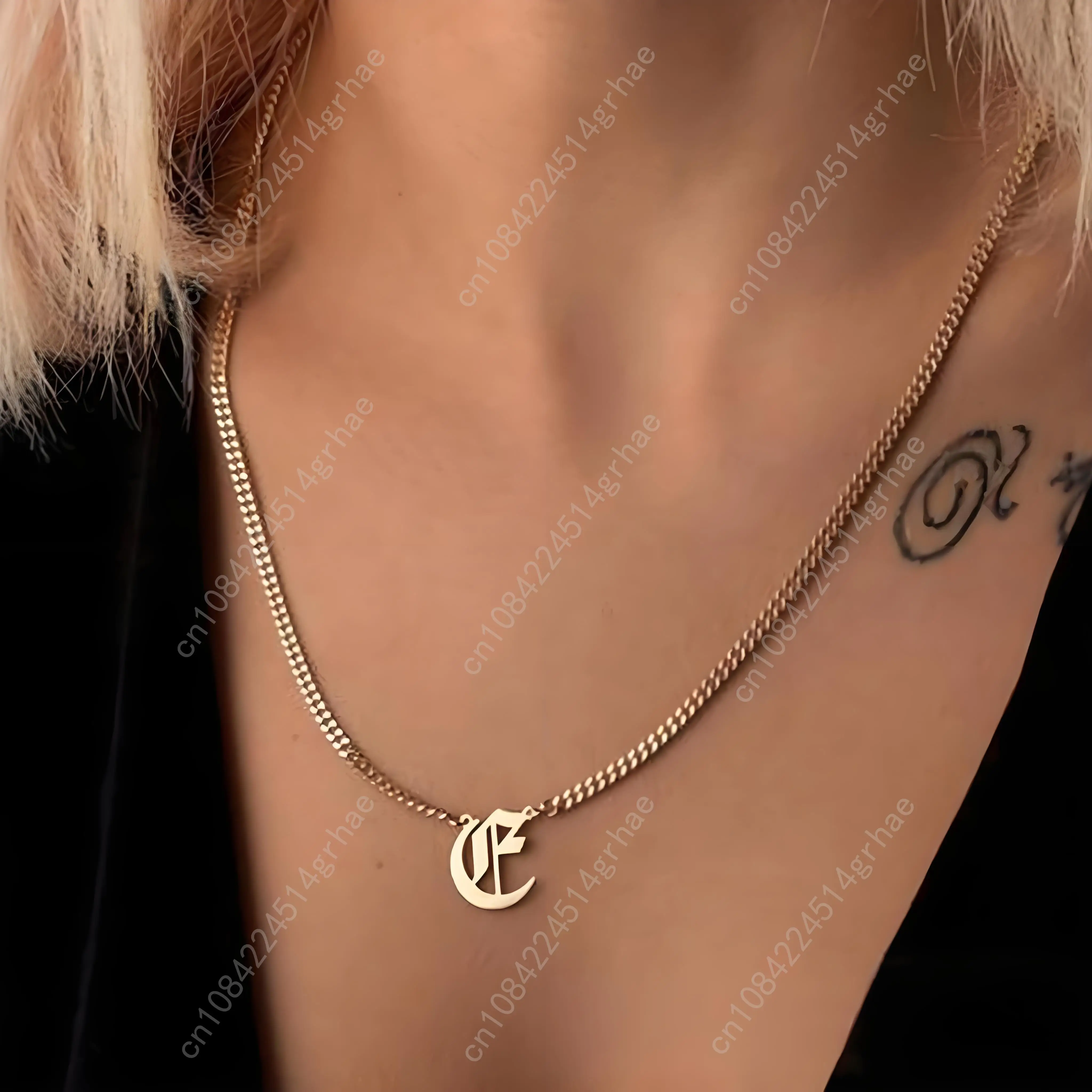 Custom Initials Necklace, Gold - Plated Personalized Pendant, Stainless Steel Chain, Trendy Letter Jewelry for Women, Ideal Gift