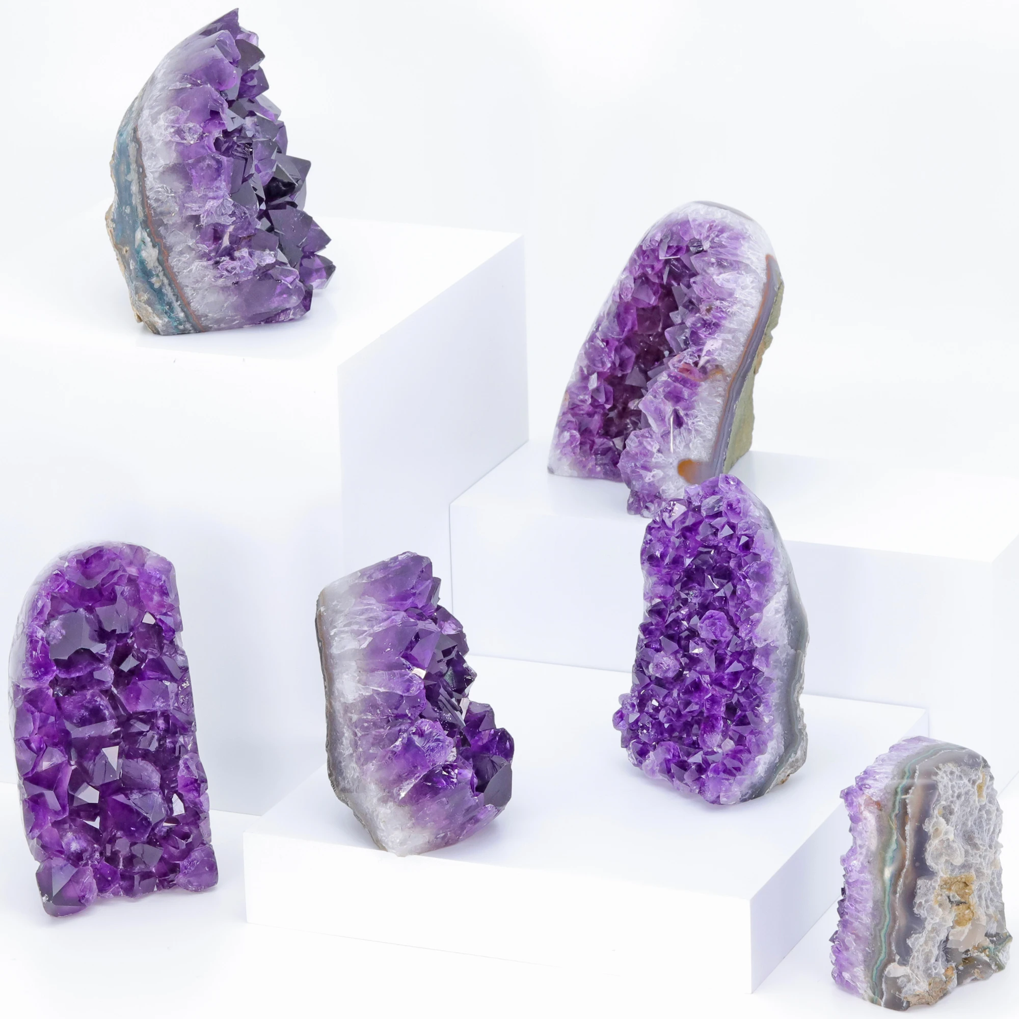 Natural Amethyst EXclass Geode Rockless Full Crystal Quartz Cluster Dream Energy Healing Thunder Egg Wholesale Home Decoration