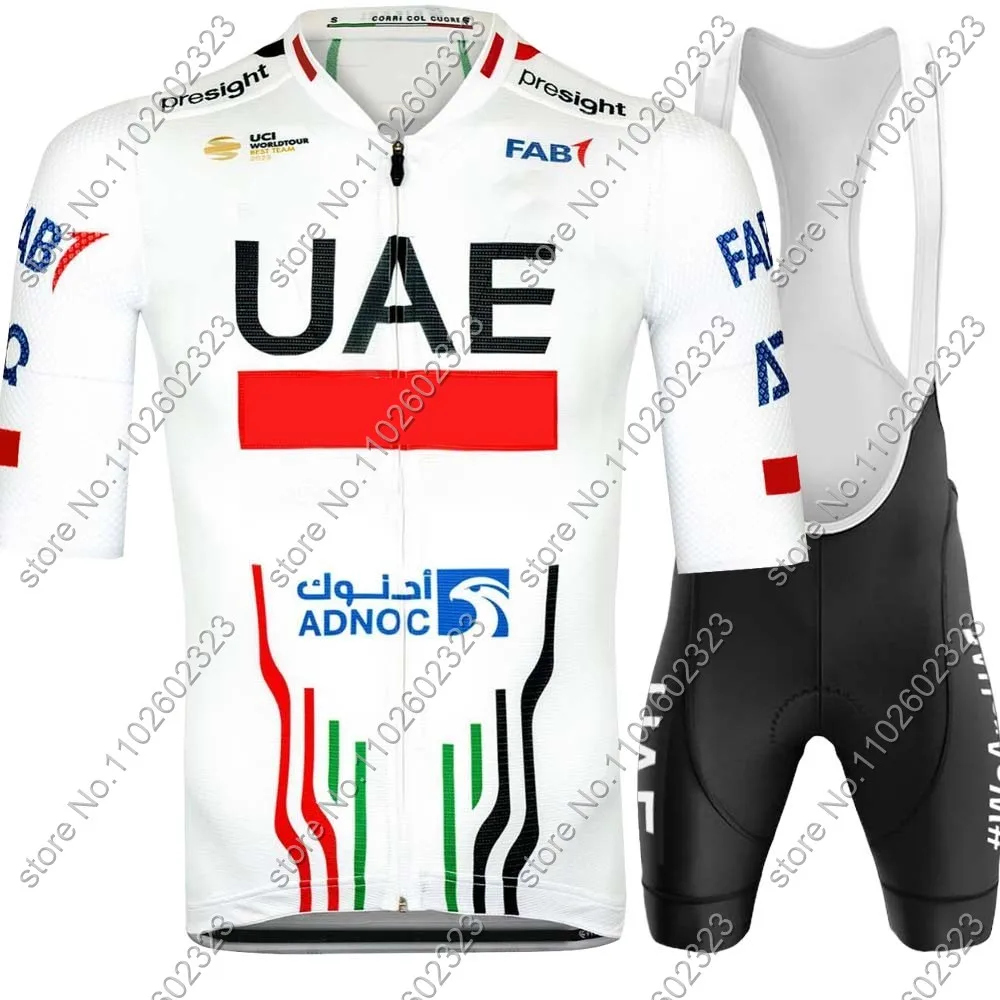 2024 Yellow UAE Team Cycling Jersey Set Short Sleeve Tour Pogacar Mens Clothing Road Bike Shirts Suit Bicycle Bib Shorts MTB