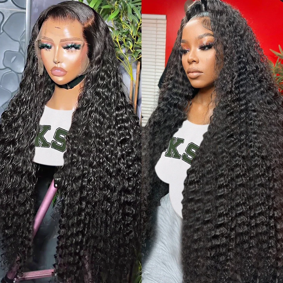 

40-дюймовый парик с глубокой волной и прозрачной HD-основой 13x4/13x6, из натуральных человеческих волос, кудрявый, для женщин