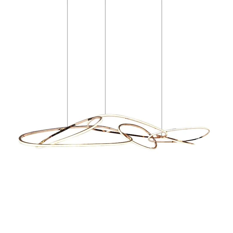 

Modern minimalist restaurant chandelier light luxury creative personality designer stainless steel high-end bar