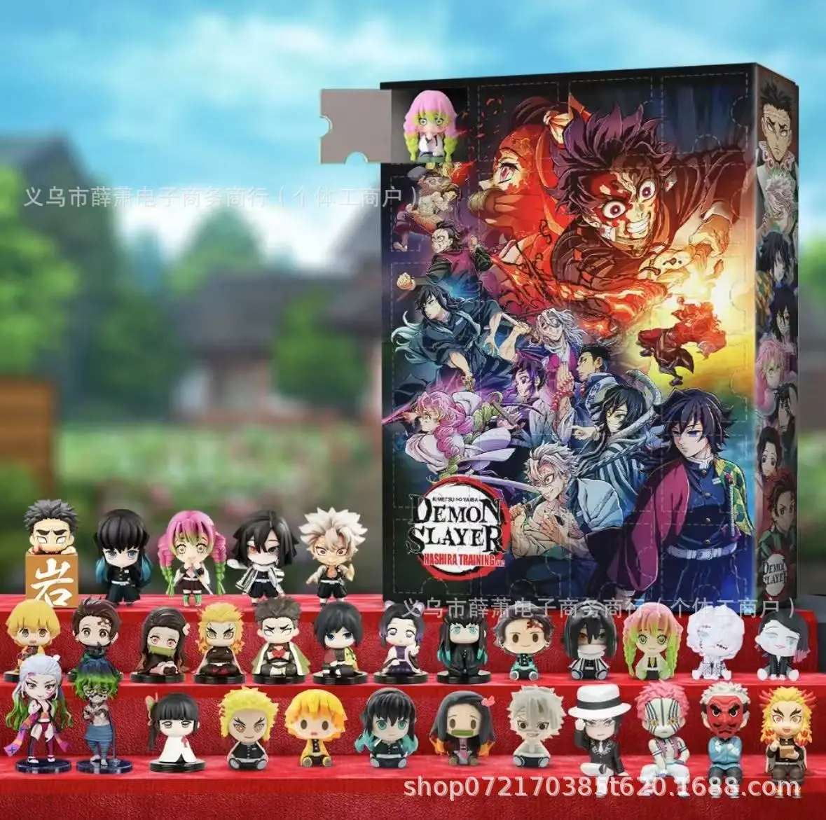 24PC Demon Slayer Cartoon Anime Action Figure Natale Calendario dell'Avvento Conto alla rovescia Cieco Scatola Anime PVC Modello Periferico Giocattolo Regali