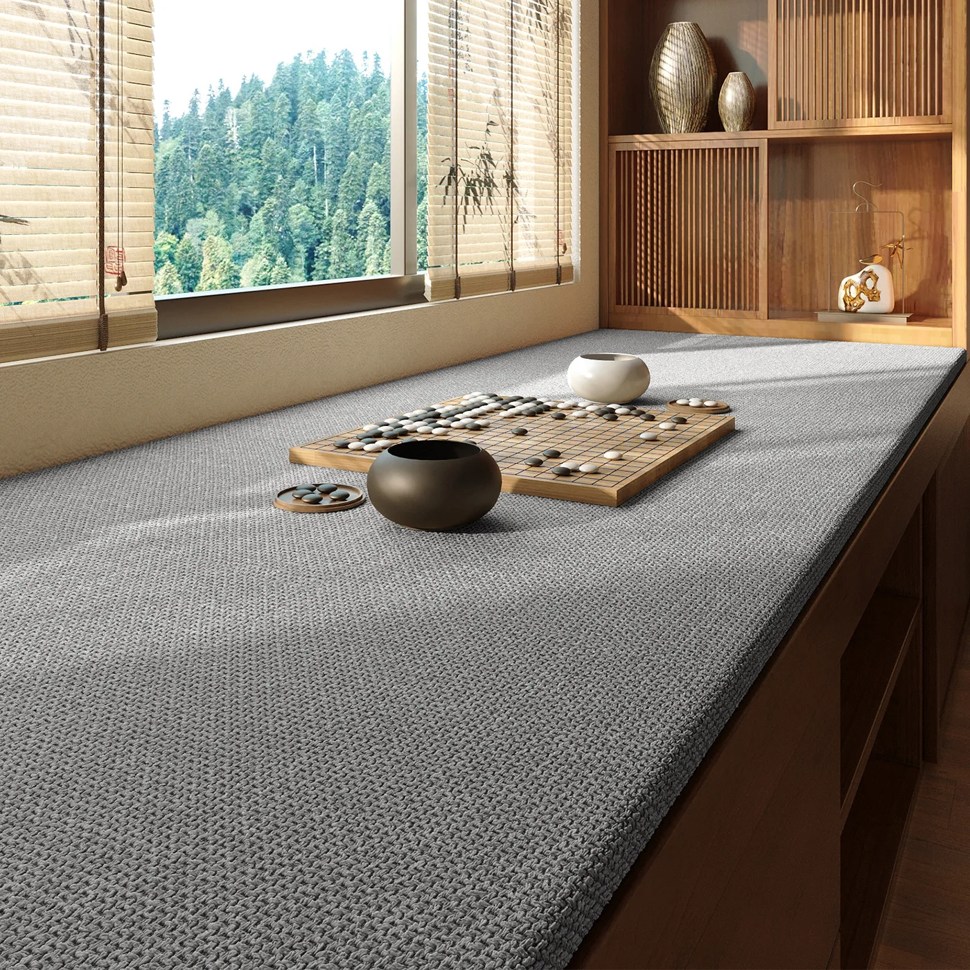 

2026 Removable Washable Cotton Linen Bay Window Mat Double Layer Self-Adhesive Non-Slip Seat Cushion Balcony Luxury Cushion Mats
